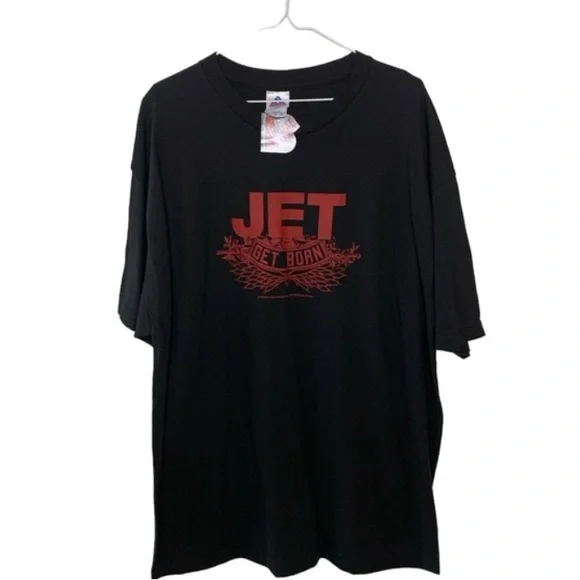 VTG Jet Get Born 2004 Band T Shirt Men’s XL Black Alt Rock Deadstock 00s Y2K - Picture 10 of 10